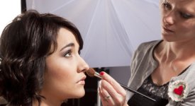 Makeup Artist working on Model Photo
