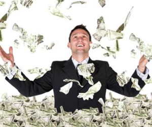 Millionaire Throwing Cash In Air Picture