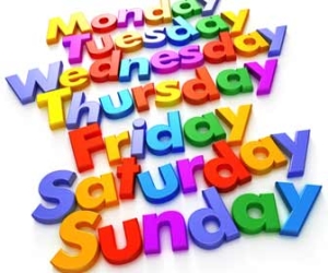 Multi-Colored Days Of The Week Image