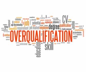 Word cloud about overqualification