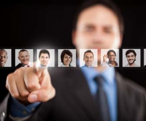 Man selecting the right person for the job picture