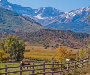 Fall on a dude ranch nestled into the mountains