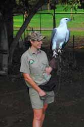 Bird Trainer Working with Bird
