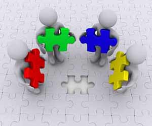 Job Candidates with Puzzle Pieces Photo