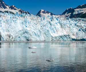 Photo of Large Glaciers Calving into Glacier Bay Alaska