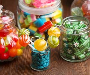 Jars filled with sweets and candies