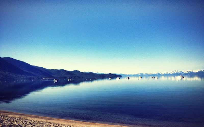 View of Lake Tahoe from Beach at Incline Village