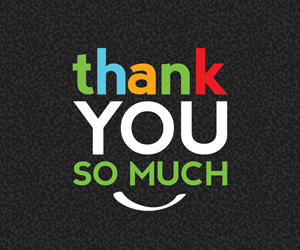 the words "thank you so much" on a black background
