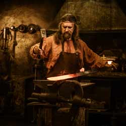 Blacksmiths Utilize Ancient Methods of Forging to Craft Various Items