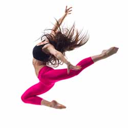 Female Dancer Practices Jump