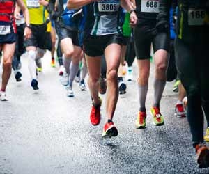 Marathon Runners Competing for the Best Times