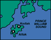 Kodiak Island and Alitak Map image
