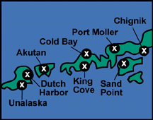 Aleutian Islands Map - Bering Sea image