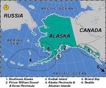 Alaska Fishing Grounds Map Image